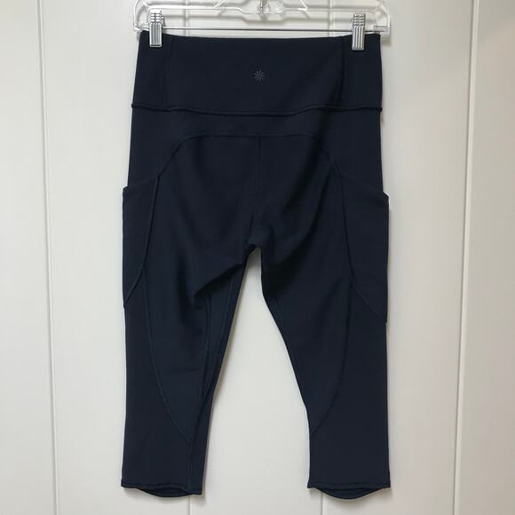 Athleta All In Crops Navy with Pockets S - Picture 5 of 7